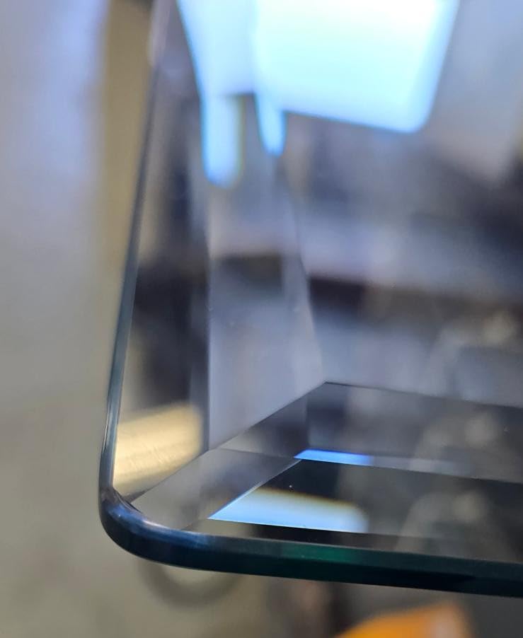 Custom Cut Glass Table Top – 1/2" Thick – Double Bevel ed Polished Edge