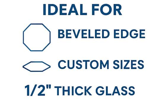 Custom Cut to Size Octagon Tempered Glass Table Top - 1/2" Thick - Beveled Polished Edge