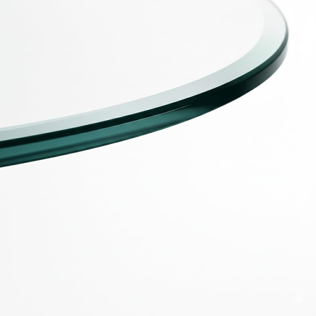 Custom Cut to Size Oval Glass Table Top - Tempered - 3/8" Thick - Beveled Edge