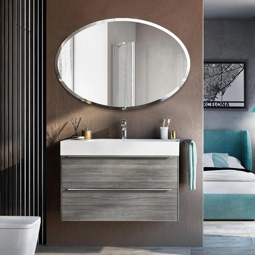 Custom Cut Mirror, Oval Mirrors - 3/16-1/4" Thick - Bevel Polish Edge