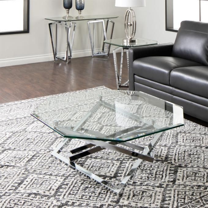 Custom Cut to Size Octagon Tempered Glass Table Top - 1/2" Thick - Beveled Polished Edge