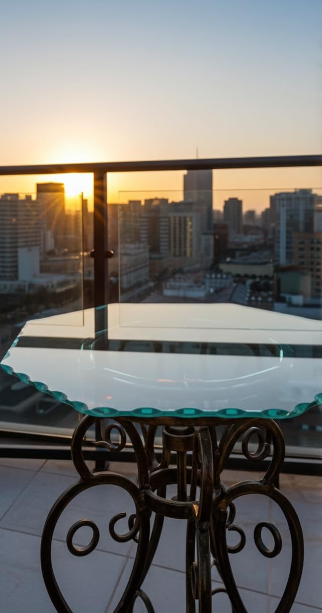 Custom Cut to Size Octagon Glass Table Top - 1/2" Thick - Gemstone Polished Edge