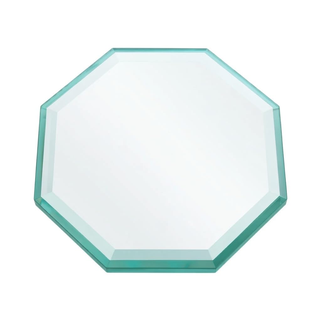 Custom Cut to Size Octagon Tempered Glass Table Top - 1/2" Thick - Double Beveled Edge