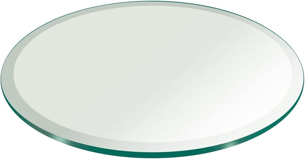 Custom Cut to Size Round Tempered Glass Table Top - 3/16" to 1/4" Thick - Beveled Polished Edge