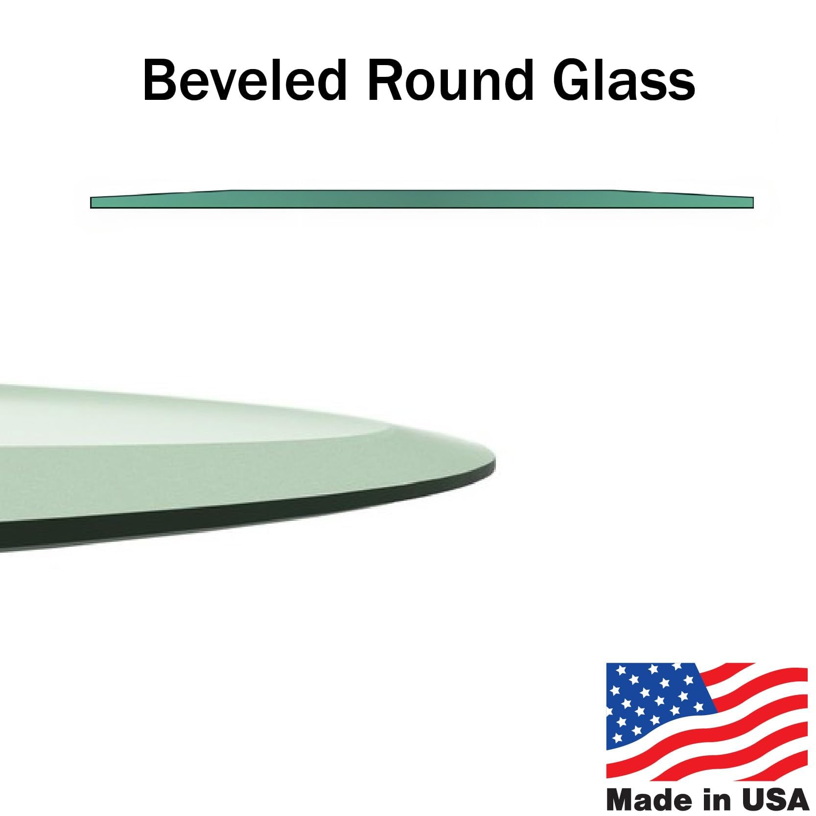 Custom Cut to Size Round Glass Table Top - 3/8" Thick - Beveled Polished Edge