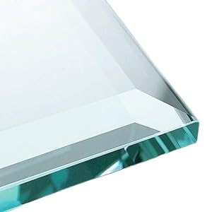 Custom Clear Glass Table Top 1/4 Inch Thick Beveled Edge - Cut to Size Protector for Coffee Dining Tables