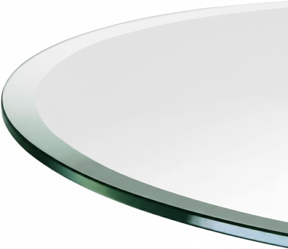 Custom Cut to Size Round Glass Table Top - 3/8" Thick - Beveled Polished Edge