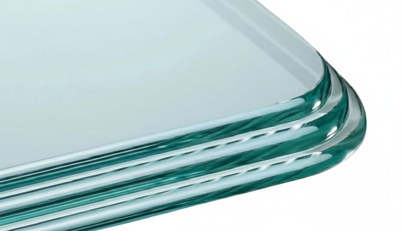 Custom Cut to Size Oval Glass Table Top - Tempered - 3/8" Thick - 3 Ogee Polished Edge