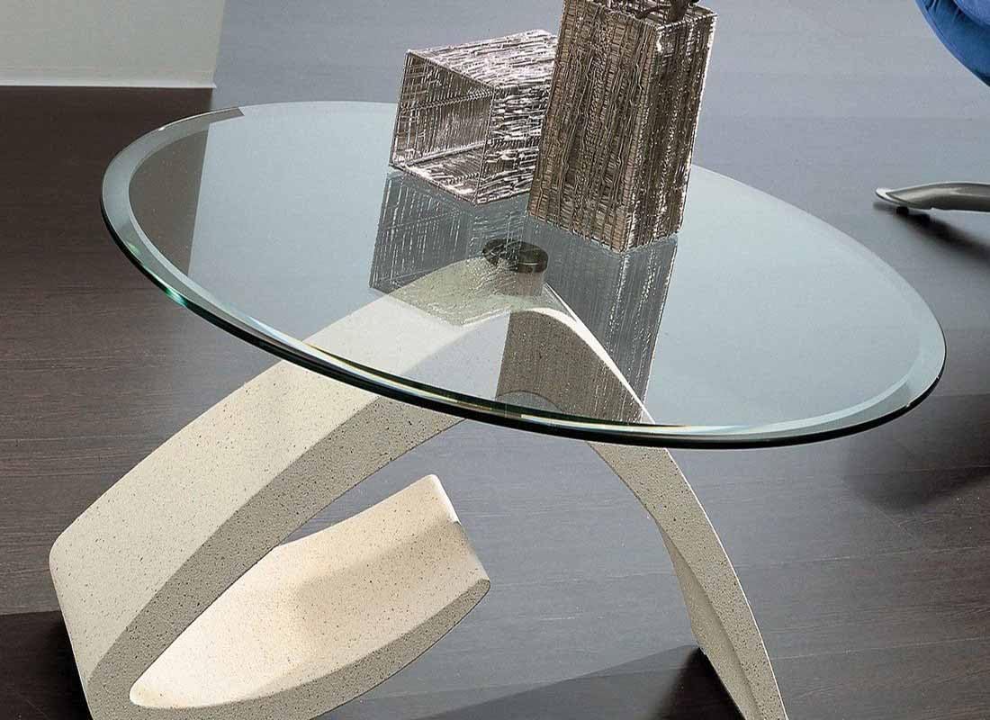 Custom Cut to Size Oval Glass Table Top - 3/8" Thick - Beveled Polished Edge