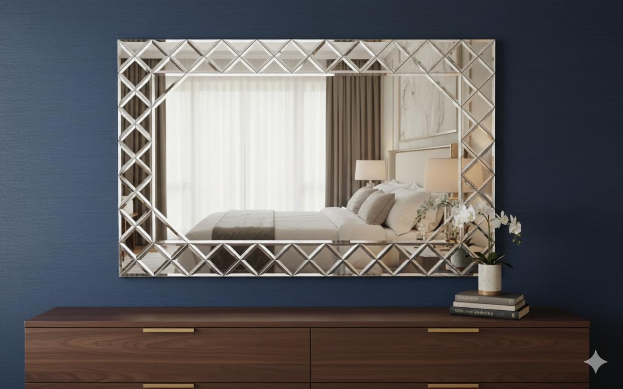 Custom Cut to Size - Colored Mirror - Beveled Polished Edge - Wall Mounted - Antique Mirror Style