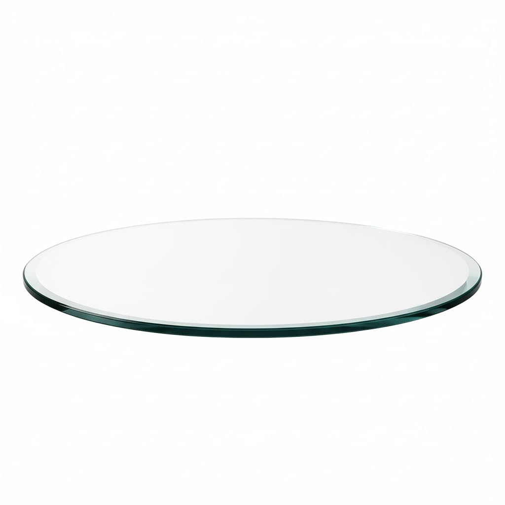 Custom Cut to Size Round Tempered Glass Table Top - 3/16" to 1/4" Thick - Beveled Polished Edge