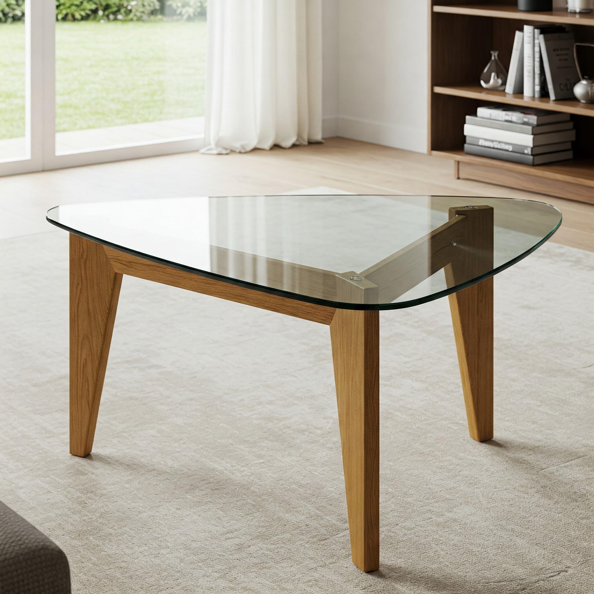 Custom Cut to Size Triangle Glass Table Top – 3/8" Thick - Flat Polished or Pencil Polished Edge