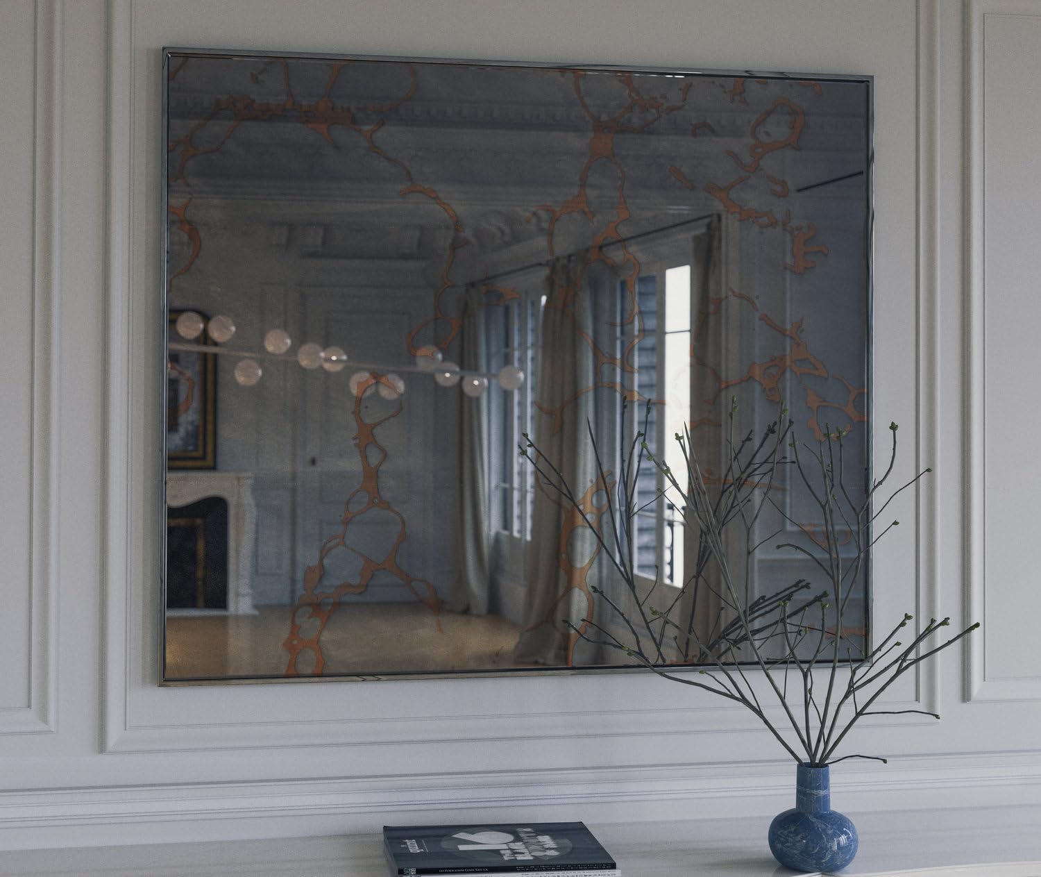 Custom antique mirror with beveled edge