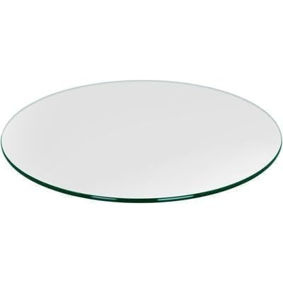 Custom Cut to Size Round Tempered Glass Table Top - 3/8" Thick - Flat Polished or Pencil Polished Edge