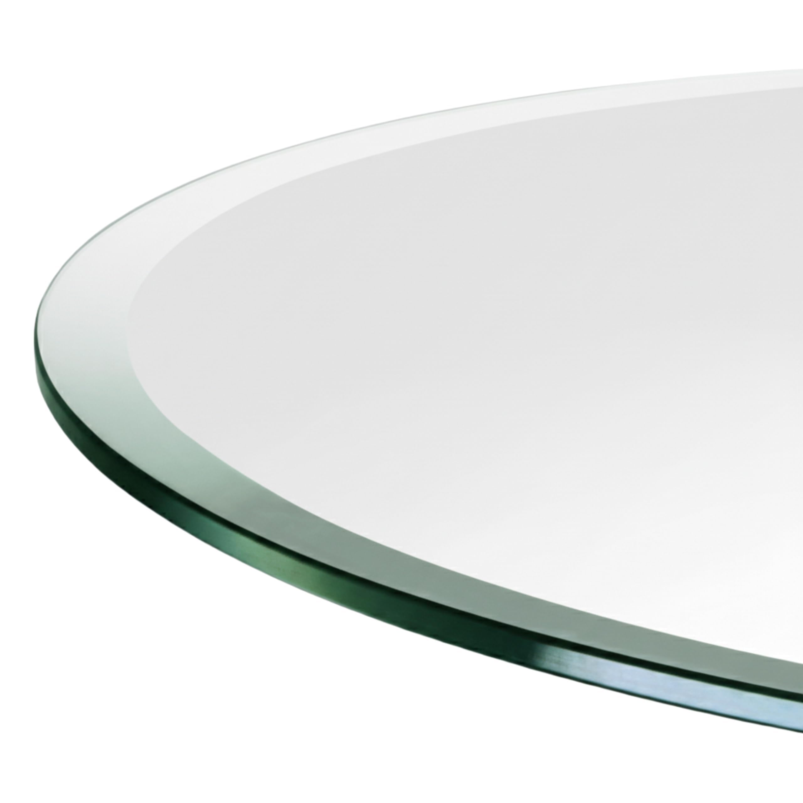 Custom Oval Tempered Glass Table Top – 1/2 Inch Thick – Beveled Edge – Made to Size – Replacement Glass for Coffee and Dining Tables
