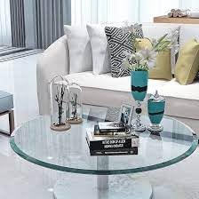 Custom Cut to Size Round Glass Table Top - 1/2" Thick - Beveled Edge