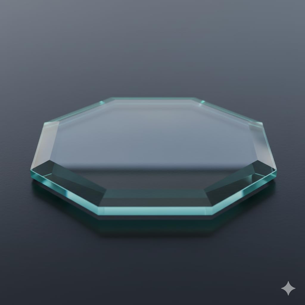 Custom Cut to Size Octagon Glass Table Top - 3/8" Thick - Beveled Polished Edge