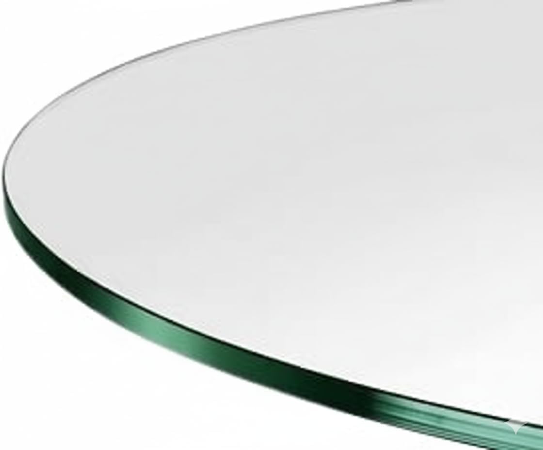 Custom Cut to Size Round Tempered Glass Table Top - 1/2" Thick - Flat Polished or Pencil Edge