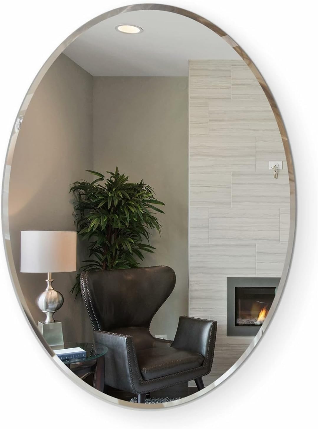 Custom Cut Mirror, Oval Mirrors - 3/16-1/4" Thick - Bevel Polish Edge