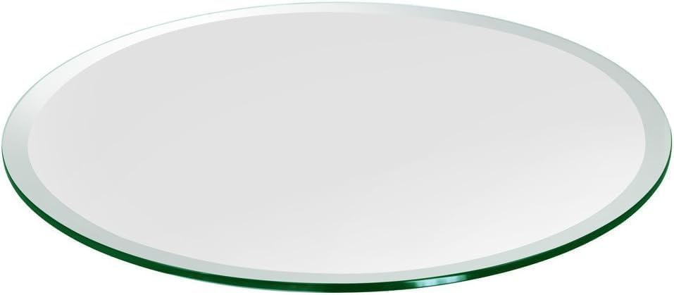 Custom Cut to Size Round Glass Table Top - 3/8" Thick - Beveled Polished Edge