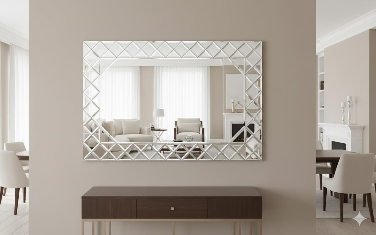 Custom Cut to Size - Colored Mirror - Beveled Polished Edge - Wall Mounted - Antique Mirror Style