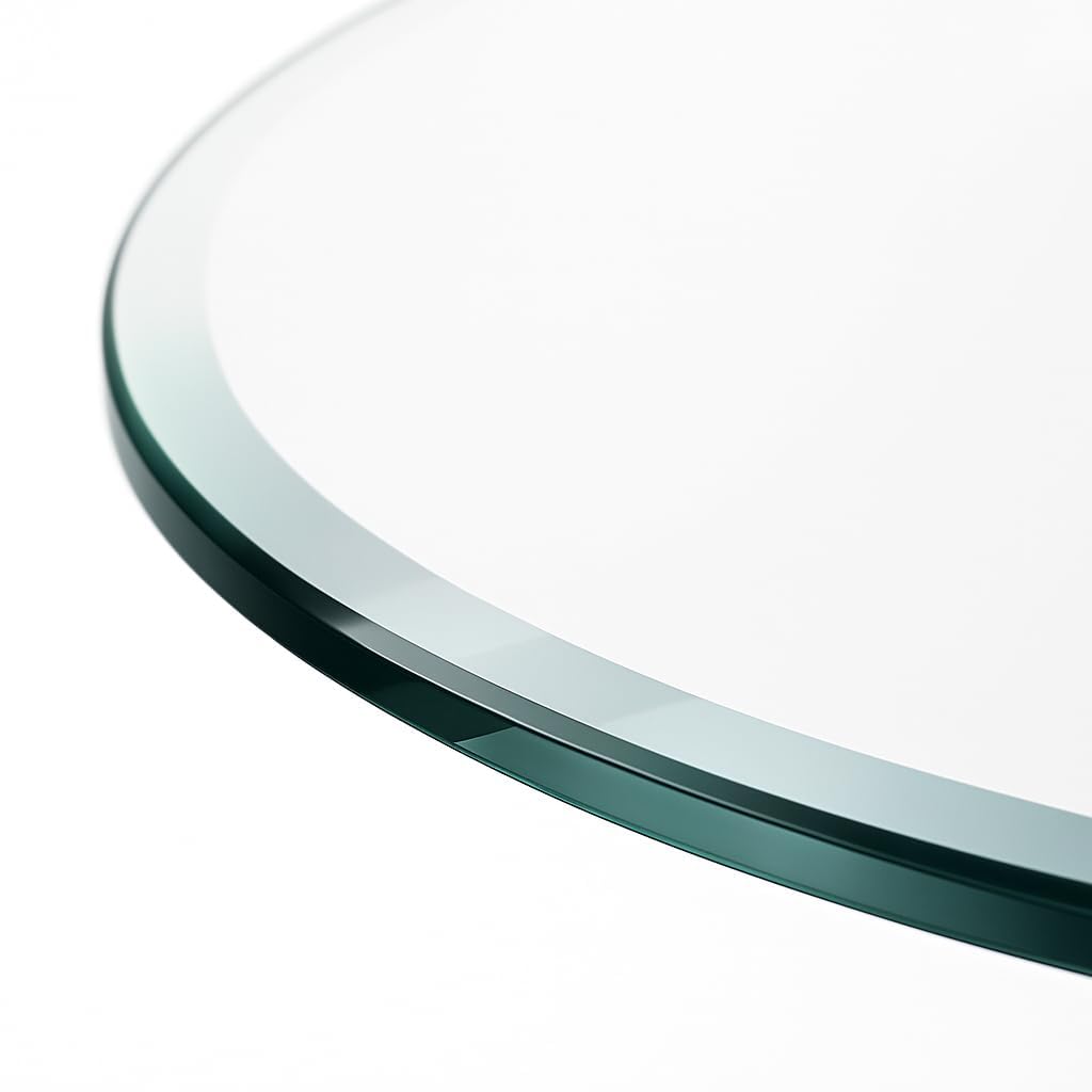 Custom Cut to Size Oval Glass Table Top - Tempered - 1/4" Thick - Beveled Polished Edge