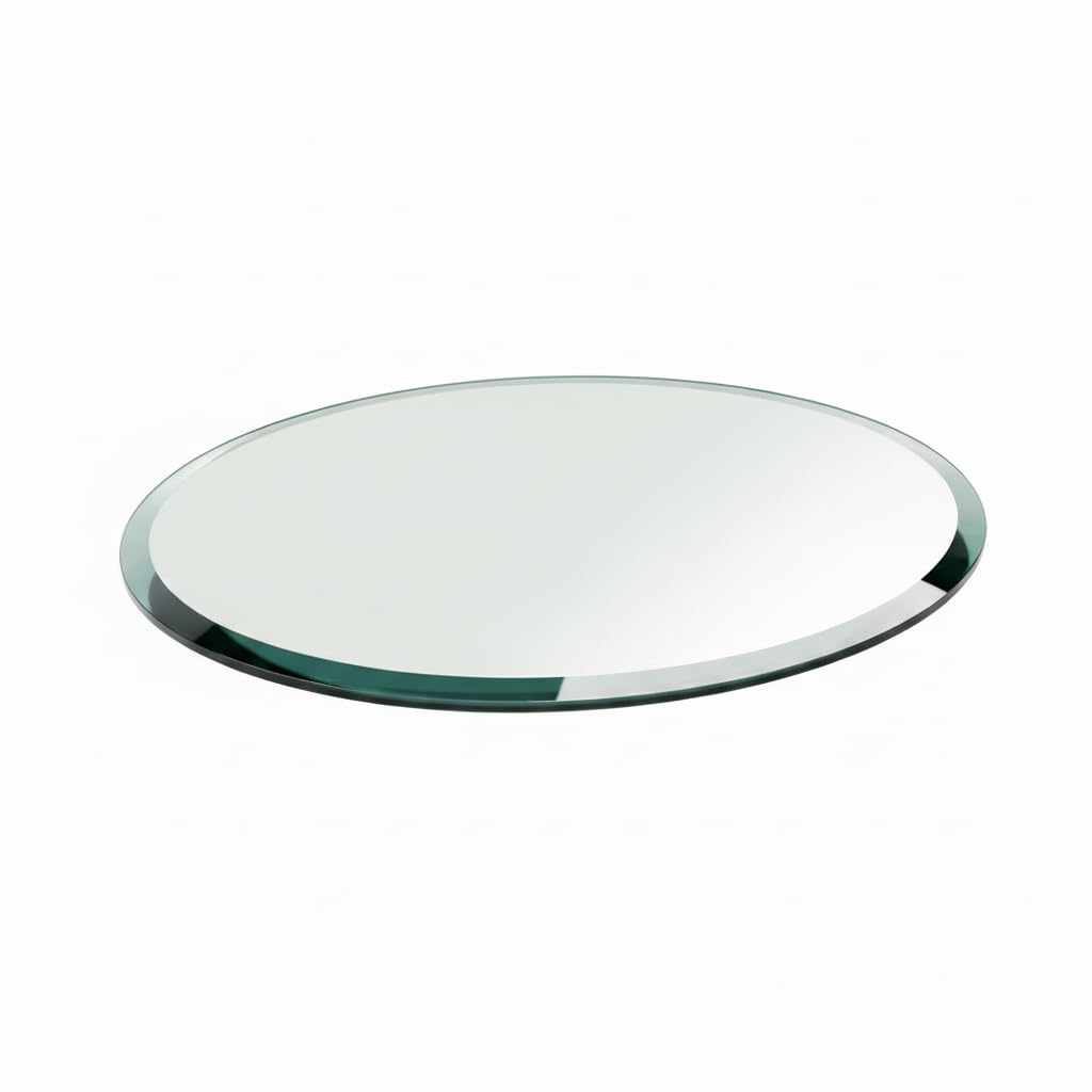 Custom Cut to Size Oval Glass Table Top - Tempered - 3/8" Thick - Beveled Edge