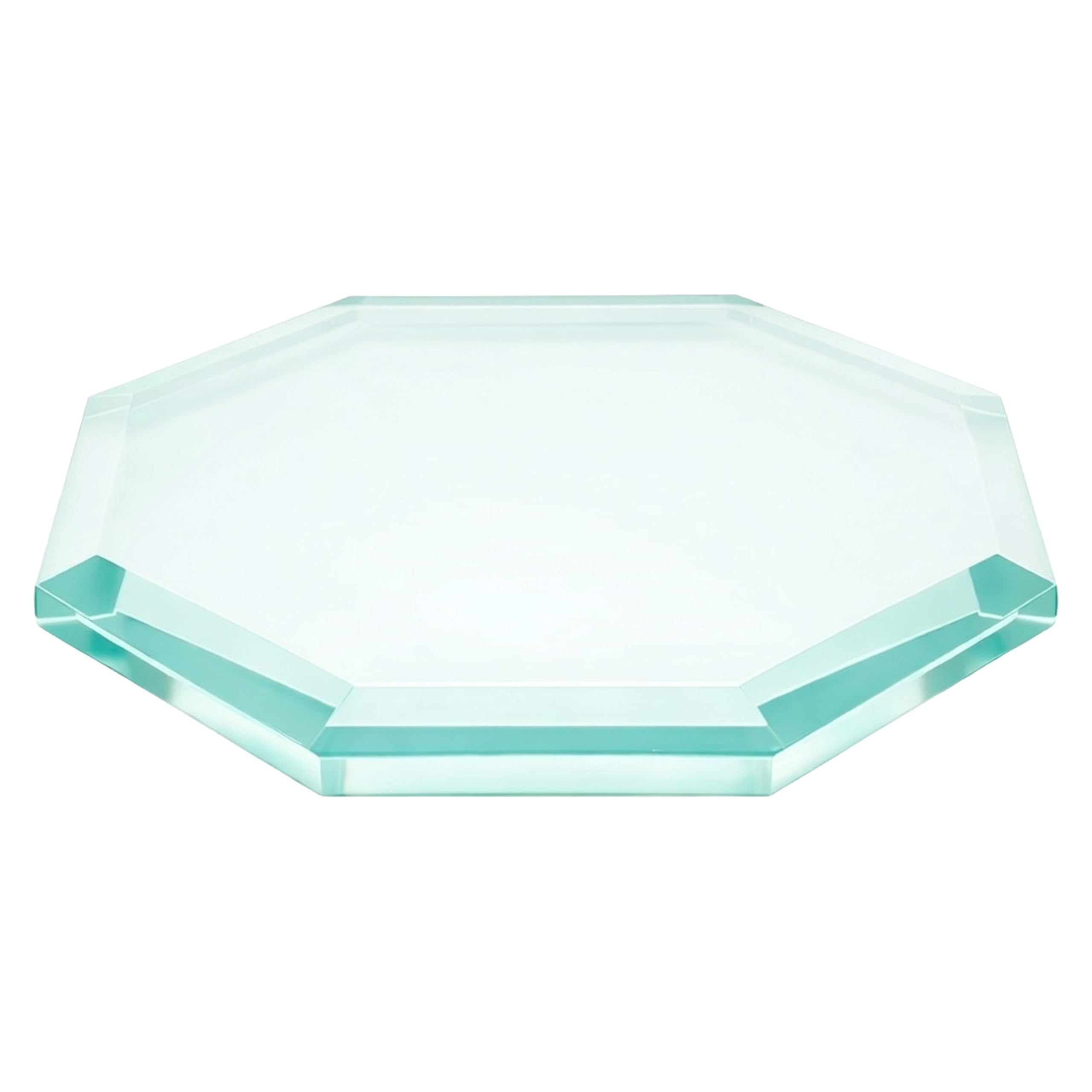 Custom Cut to Size Octagon Glass Table Top - 3/16" or 1/4" Thick - Beveled Polished Edge
