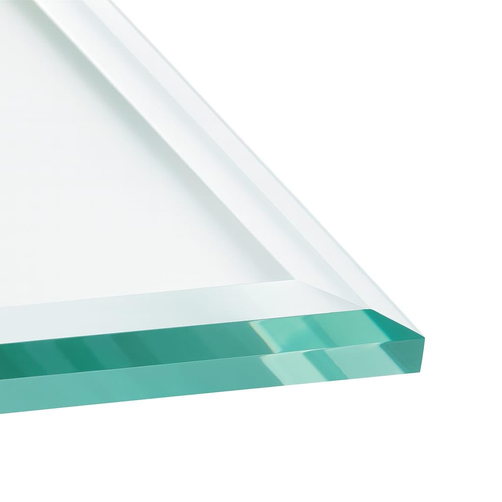 Custom Cut Glass Table Top – 1/2" Thick – Double Bevel ed Polished Edge