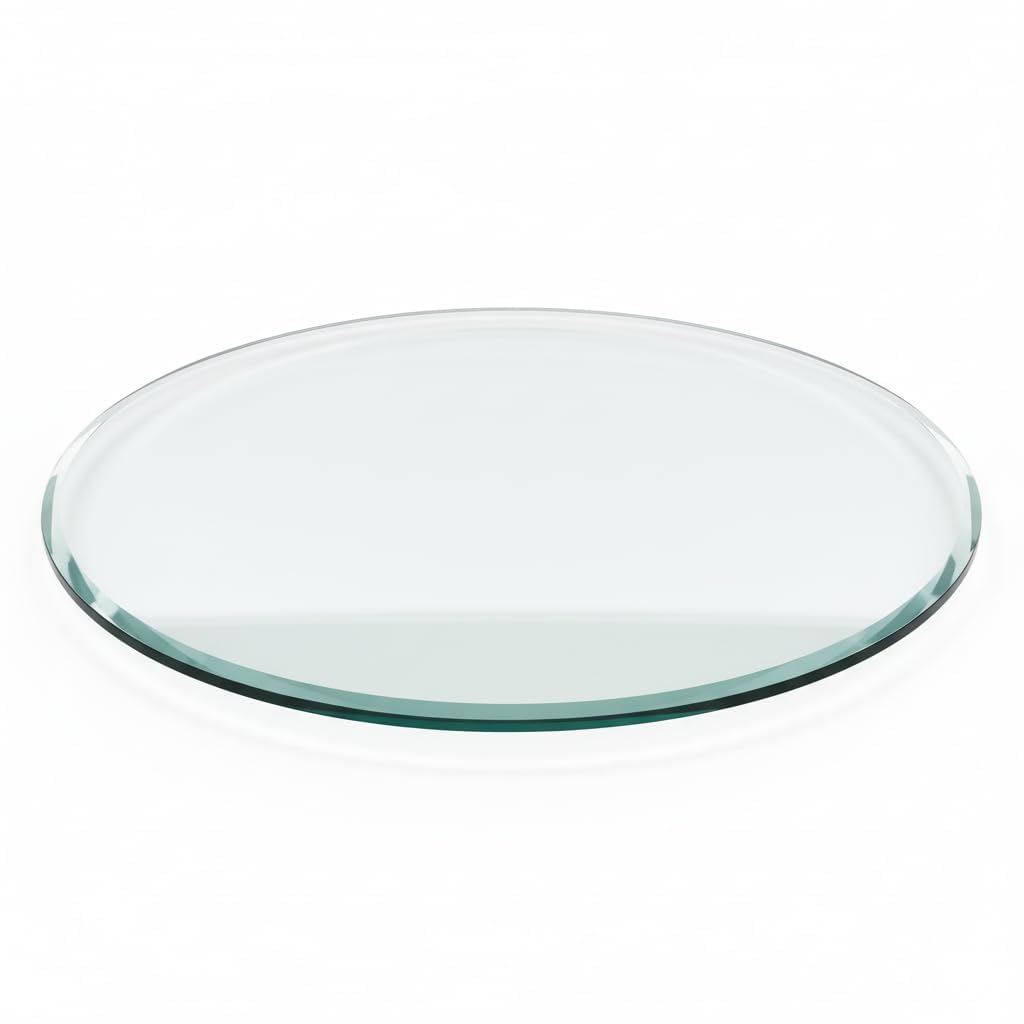 Custom Cut to Size Oval Glass Table Top - 3/8" Thick - Beveled Polished Edge