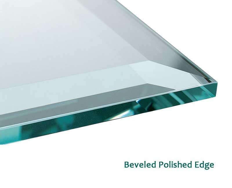 Custom Clear Glass Table Top 1/4 Inch Thick Beveled Edge - Cut to Size Protector for Coffee Dining Tables