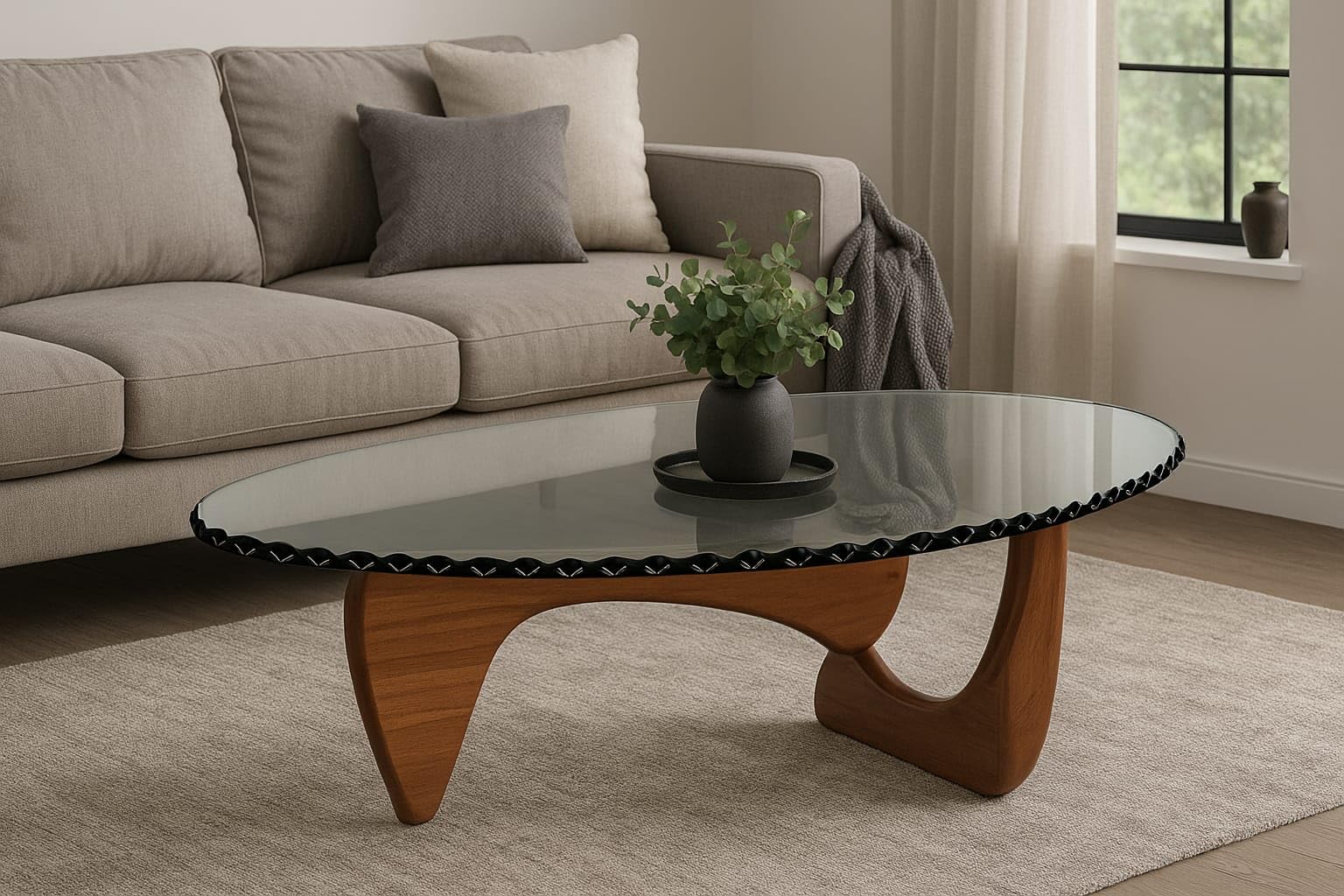 Custom Cut to Size Triangle Glass Table Top – 1/2" Thick – Gemstone Polished Edge