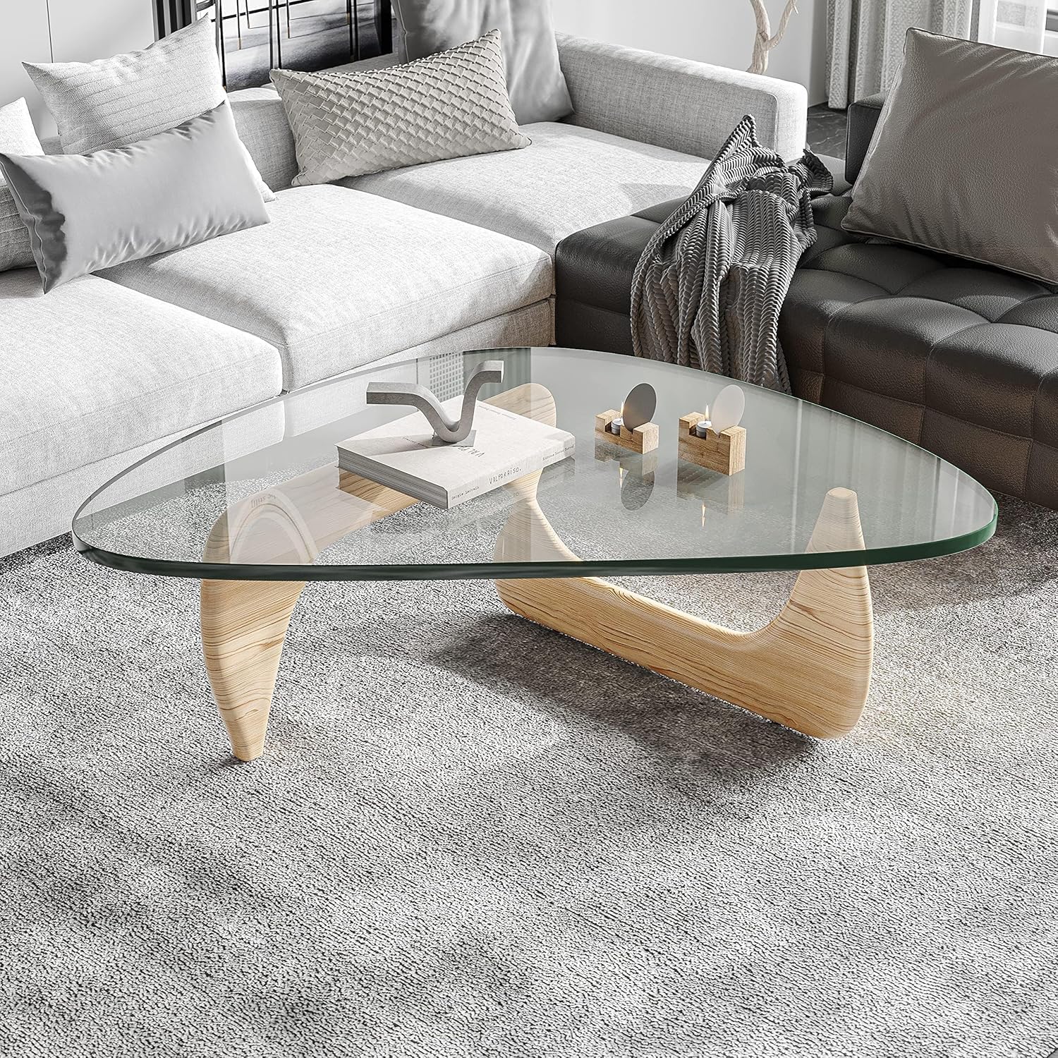 Custom Cut to Size Triangle Glass Table Top – 1/2" Thick – Gemstone Polished Edge