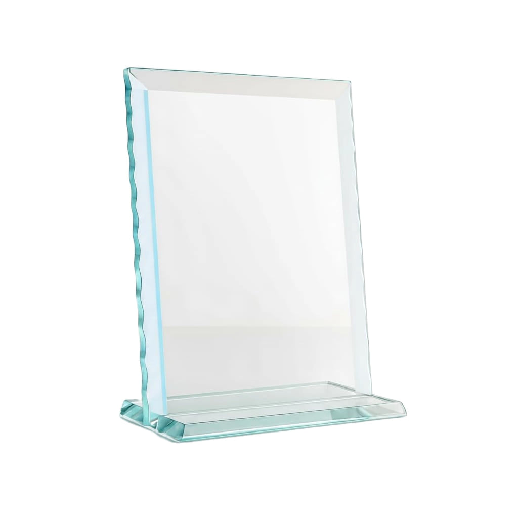 Custom Wavy-Edge Glass Photo Frame – Handmade Decorative Glass Picture Frame – Personalized Tabletop Display – Elegant Gift for Weddings, Anniversaries, or Home Décor