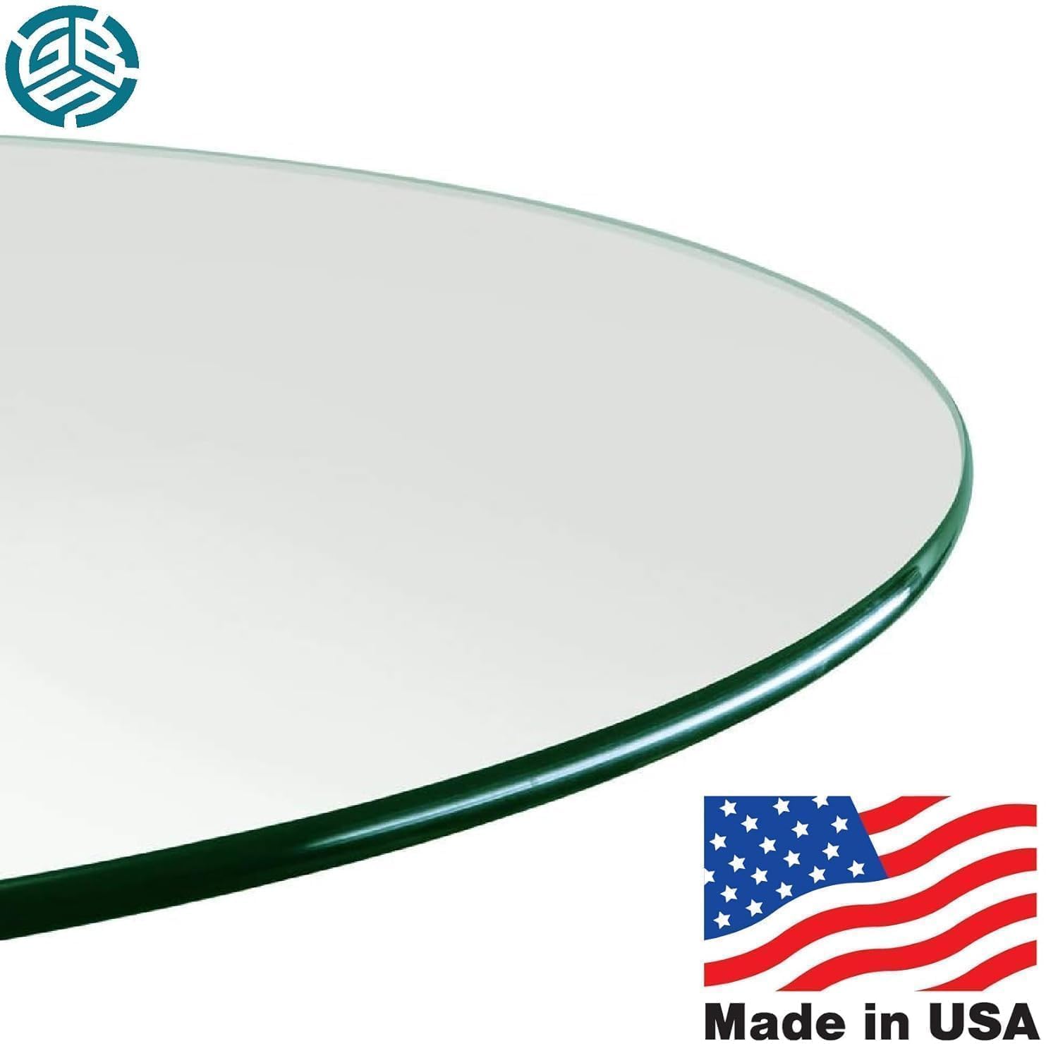 Custom Cut to Size Round Glass Table Top - 3/8" Thick - Flat or Pencil Polished Edge