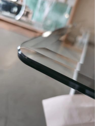 Custom Cut Glass Table Top – Tempered – 3/16"–1/4" Thick – Double Beveled Edge – Clear Protective Glass for Dining, Coffee & Accent Tables