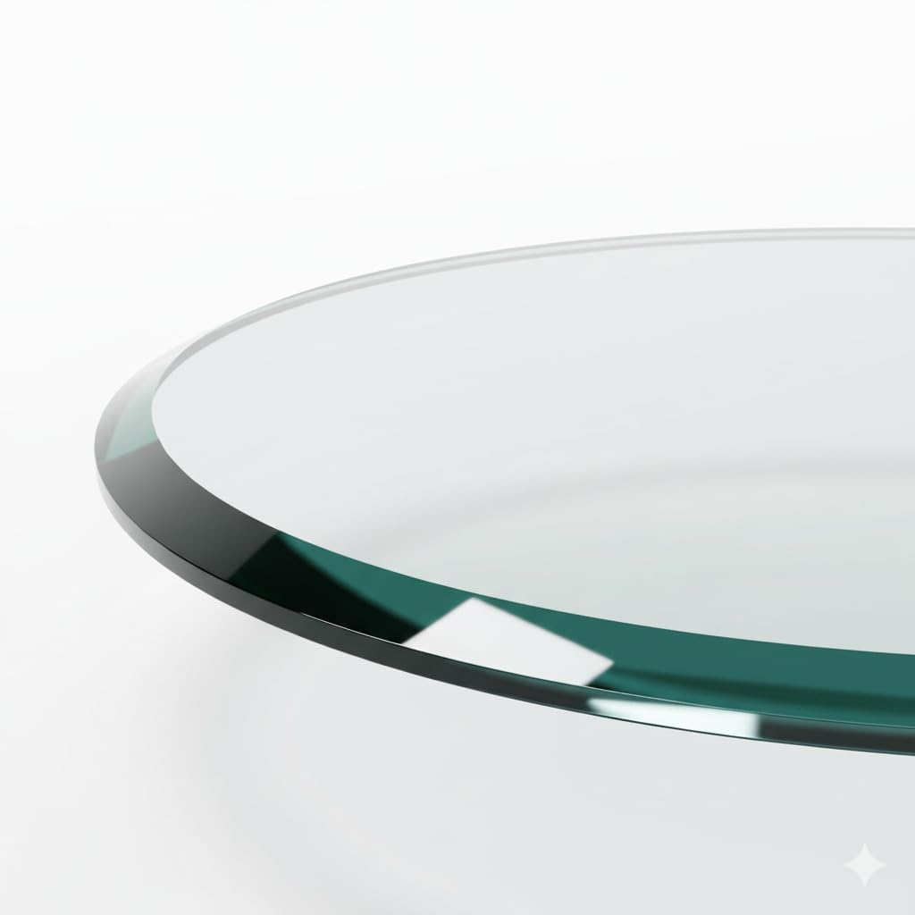 Custom Cut to Size Oval Glass Table Top - Tempered - 1/4" Thick - Beveled Polished Edge