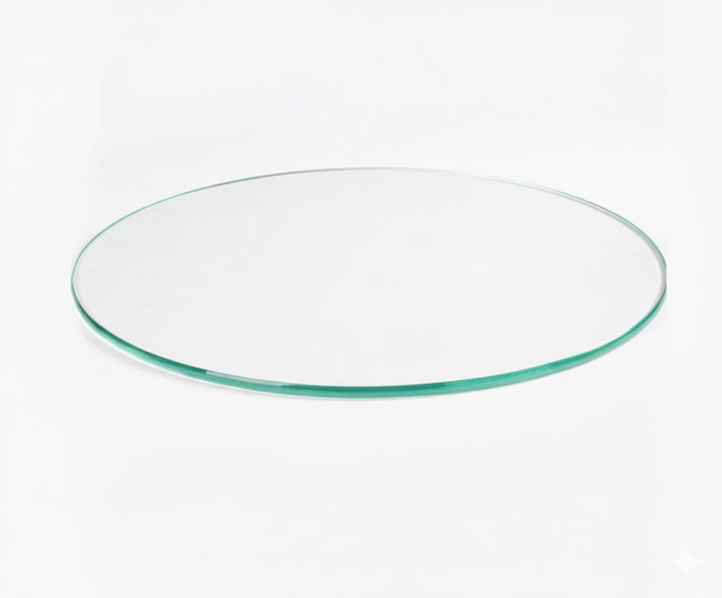 Custom Cut to Size Round Tempered Glass Table Top - 1/2" Thick - Flat Polished or Pencil Edge