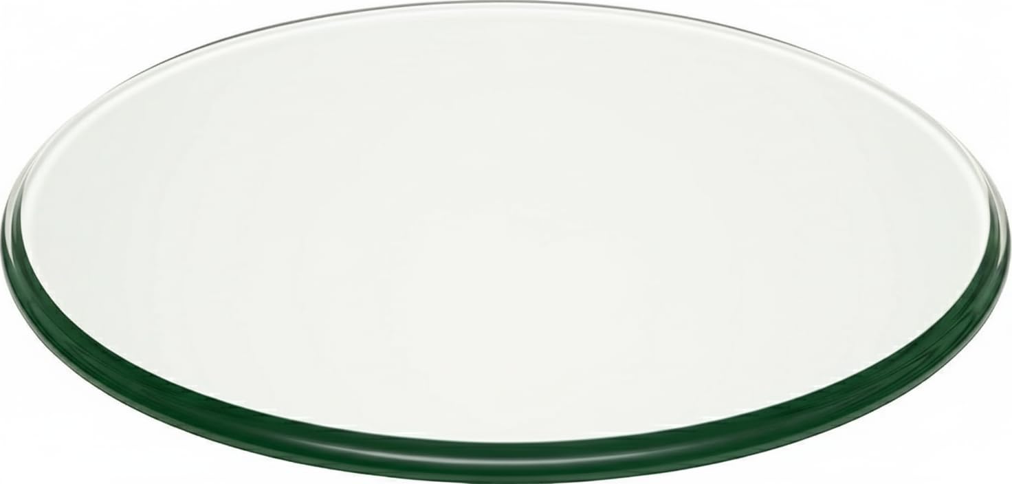 Custom Cut to Size Round Tempered Glass Table Top - 1/2" Thick - Ogee Polished Edge