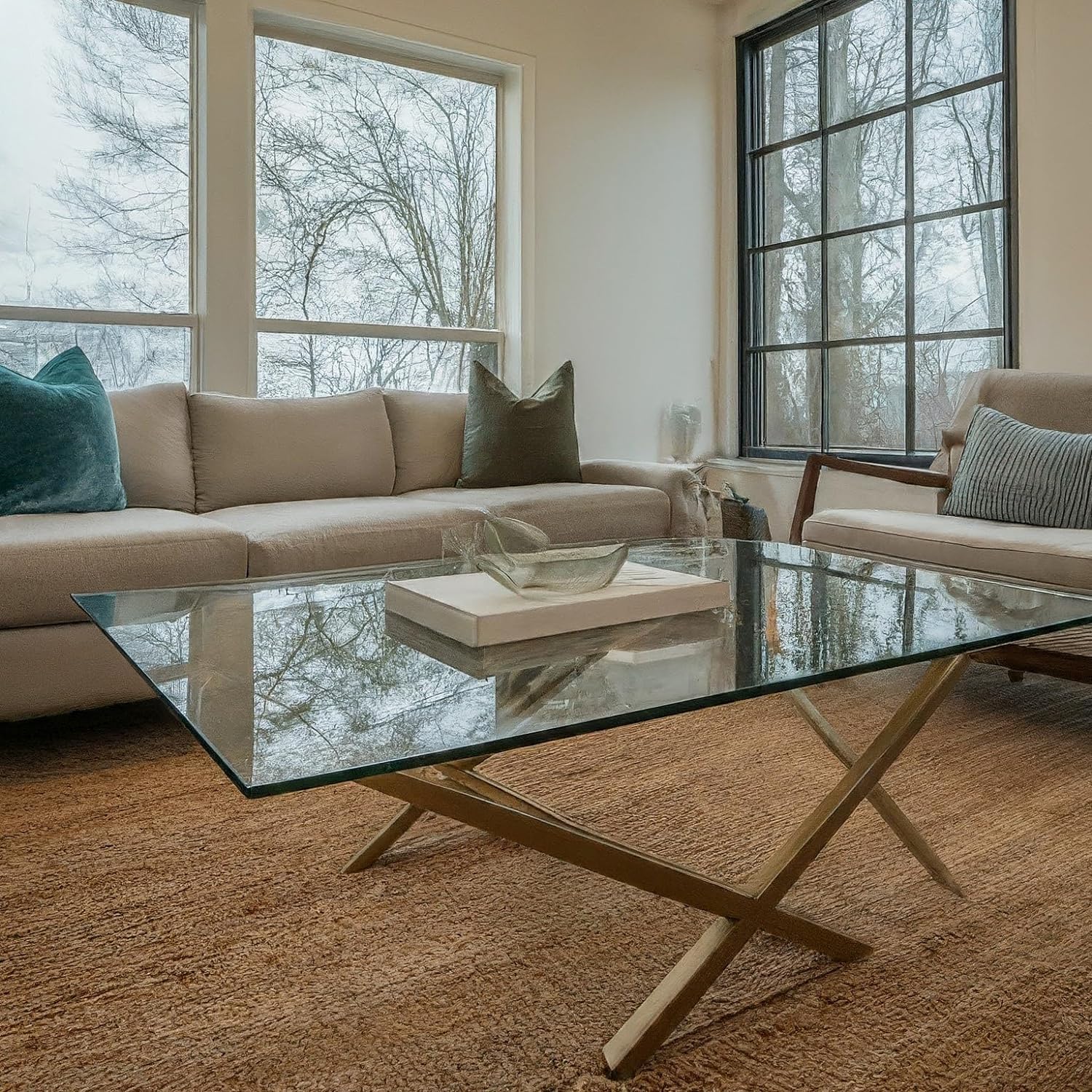 Custom Cut Glass Table Top – 3/8" Thick – Flat Polished Edge – Clear Custom Glass Protector