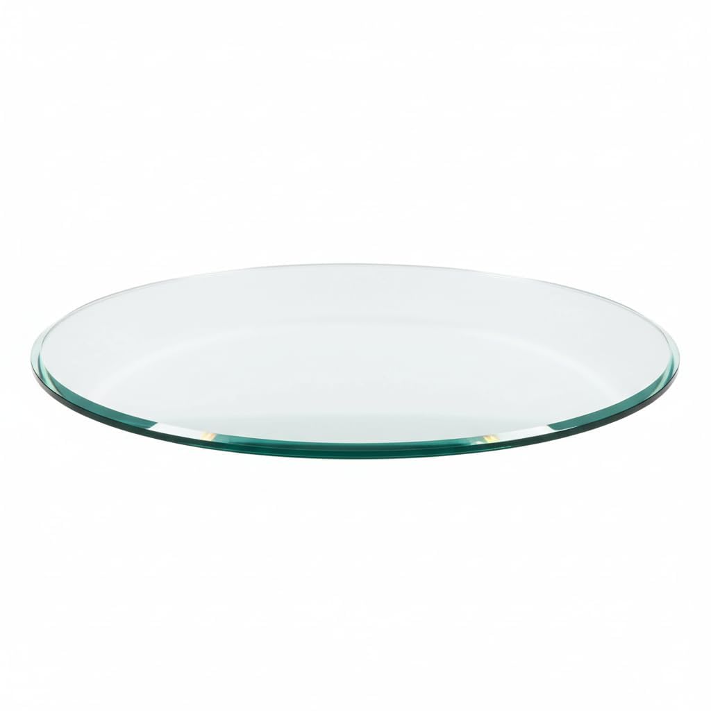 Custom Cut to Size Oval Glass Table Top - Tempered - 1/4" Thick - Beveled Polished Edge