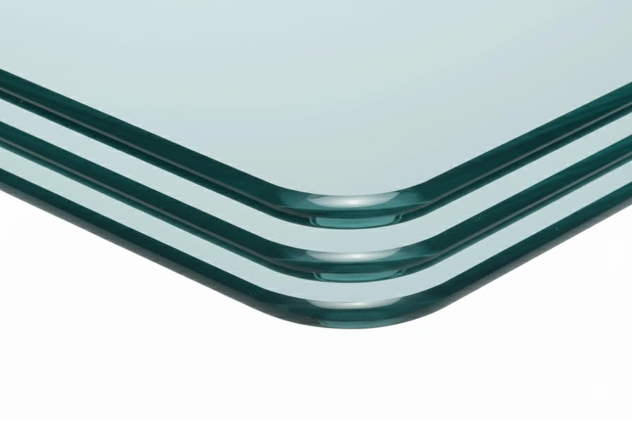 Custom Cut to Size Oval Glass Table Top - Tempered - 1/2" Thick - 3 Ogee Polished Edge