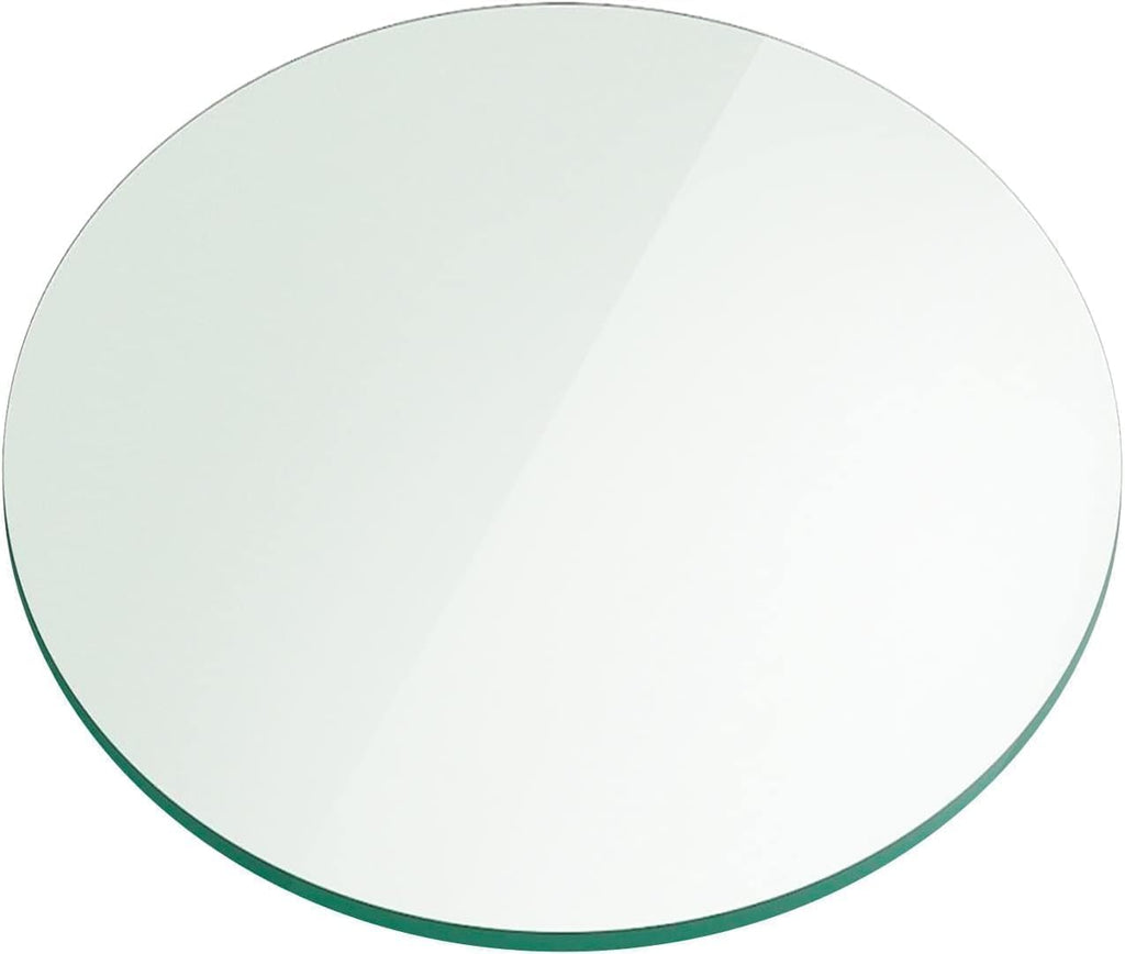 Custom Cut Round Glass Table Top - Tempered - 3/16" - 1/4" Thick - Flat or Pencil Polished Edge
